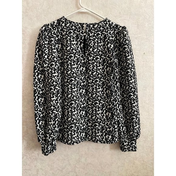 Express women’s small long sleeve black / white animal print top - Picture 6 of 6